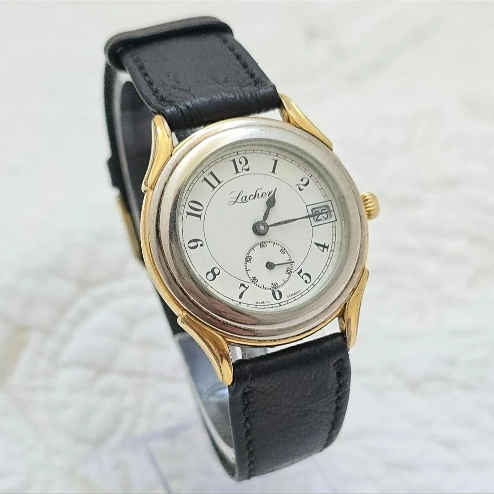Rare Vintage Lacher Two-Tone Watch | 31mm | German Made Classic Dress Watch
